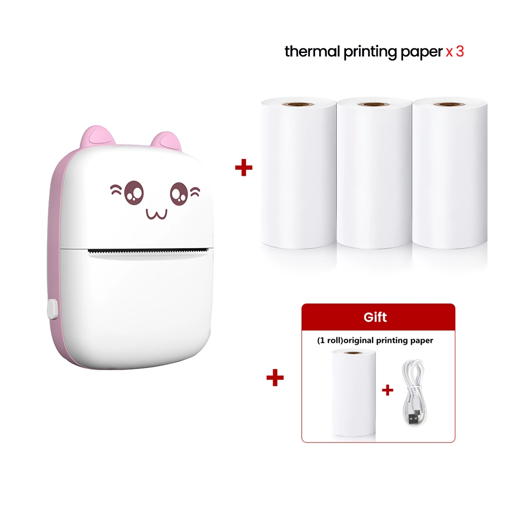 Pink and 3pcs thermal paper